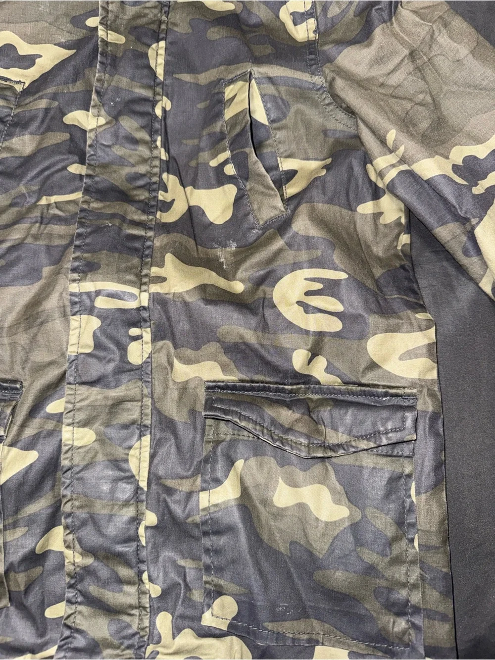 Kids Camo Hooded Raincoat - Olive Green Camo